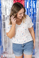USA White Top with Stars - IN STOCK!