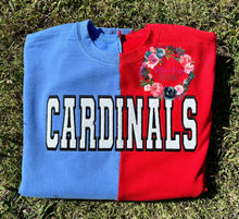 Load image into Gallery viewer, Custom Sweatshirt - Split Sweatshirt with glitter mascot text
