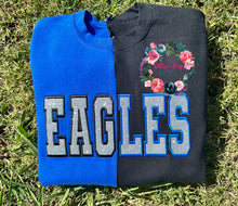 Load image into Gallery viewer, Custom Sweatshirt - Split Sweatshirt with glitter mascot text
