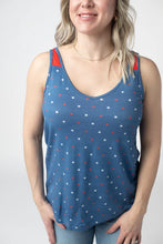 Load image into Gallery viewer, USA Poppy Tank - Blue with stars - IN STOCK NOW!
