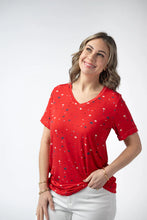 Load image into Gallery viewer, USA Red Sophie Top with Stars - IN STOCK NOW!
