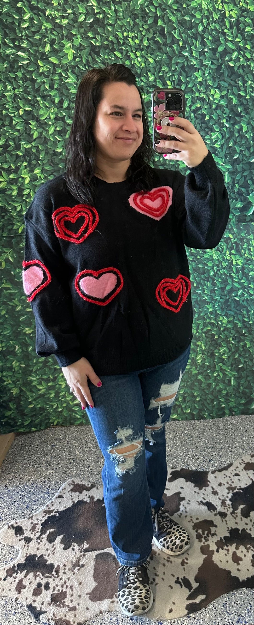 Black Valentines with Red/Pink Hearts - IN STOCK!