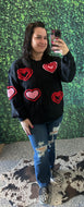 Black Valentines with Red/Pink Hearts - IN STOCK!