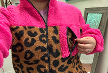 Load image into Gallery viewer, Hot Pink/ Leopard Zip up - IN STOCK!

