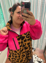 Load image into Gallery viewer, Hot Pink/ Leopard Zip up - IN STOCK!
