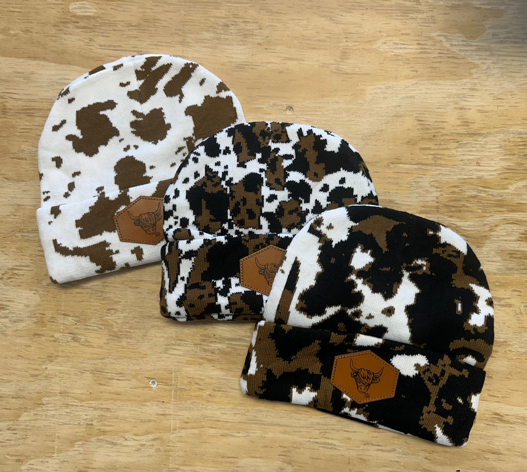 Cow Print Beanies