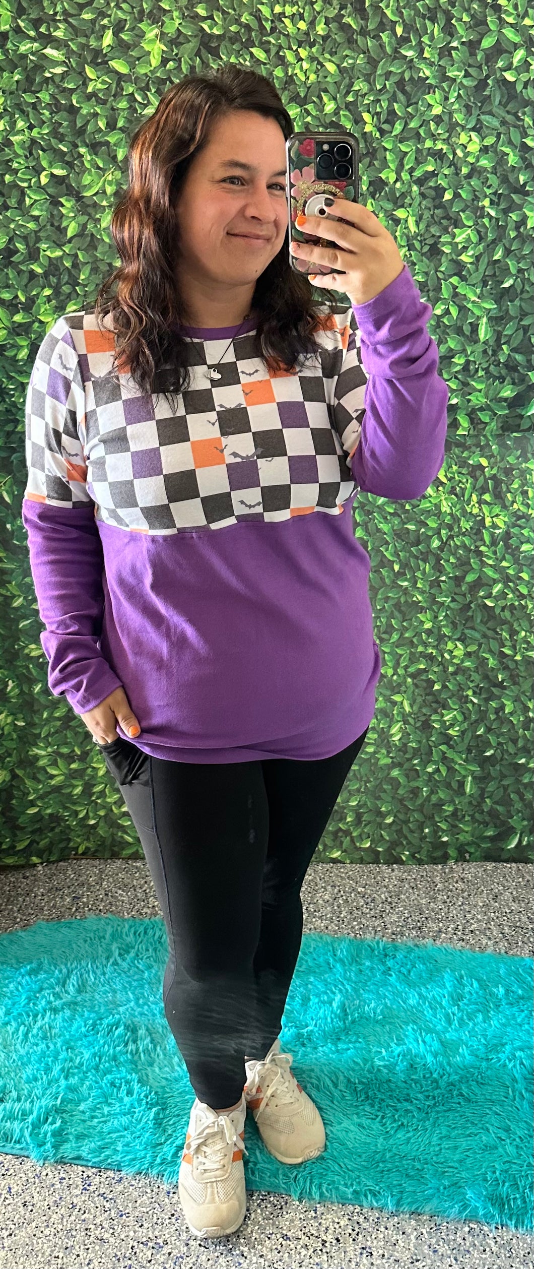 Halloween pullover checkered