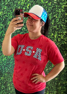 USA Star Tee - Choose from Red, Black or Royal Blue