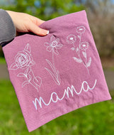 Embroidered Birth Flowers - Comfort Colors Tshirt - MADE TO ORDER