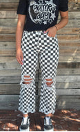 Checkered Jeans - Black/White Checkered