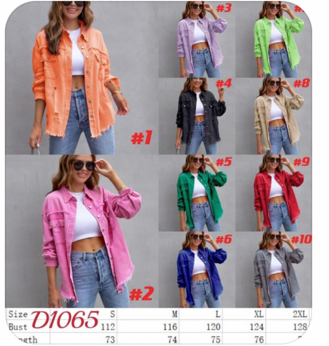 Colored Distressed Jacket