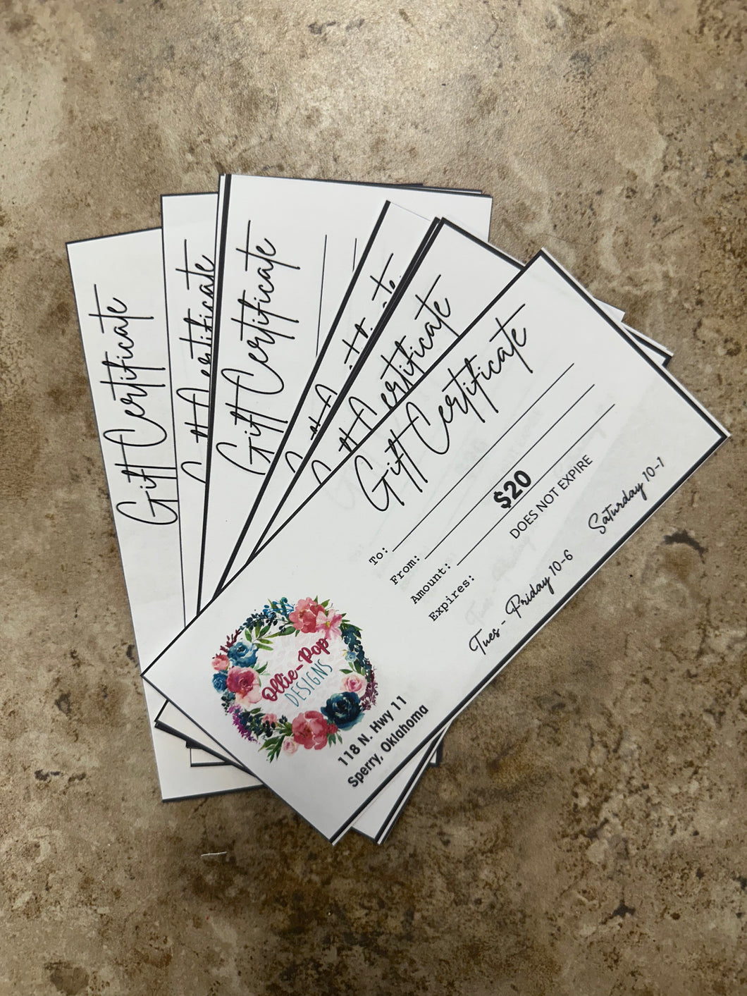 Gift Certificate $20