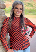 Load image into Gallery viewer, Game Day Vibes - Checkered Mesh Tops - PRE ORDER
