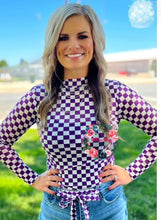 Load image into Gallery viewer, Game Day Vibes - Checkered Mesh Tops - PRE ORDER
