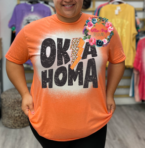 Oklahoma Lightning Bolt - Orange or Maroon