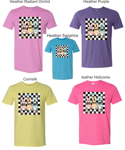 He is Risen (bunnies checkered) Adults
