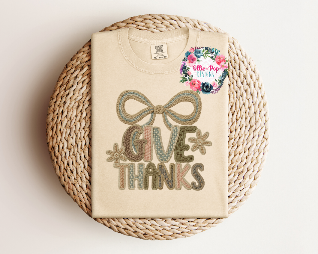 Faux Yarn - Bow - Give Thanks