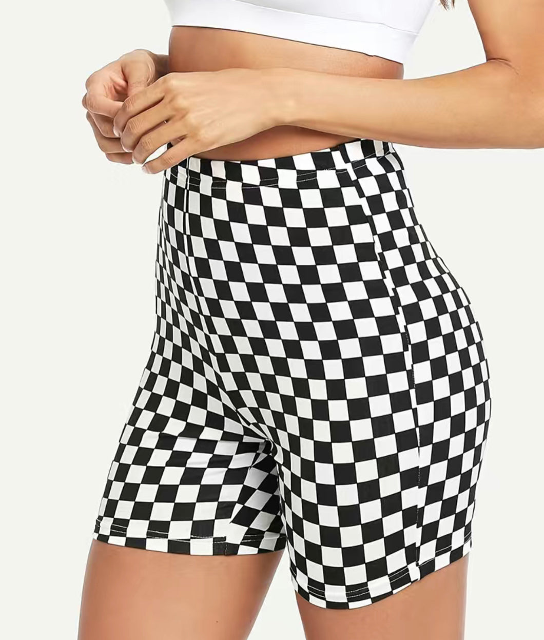Checkered Biker Shorts