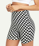 Checkered Biker Shorts