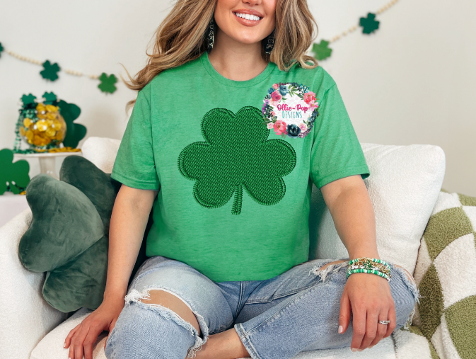 Faux Embroidery Patch Clover
