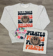 Pirates/Bulldogs Leopard Smile Sweatshirt