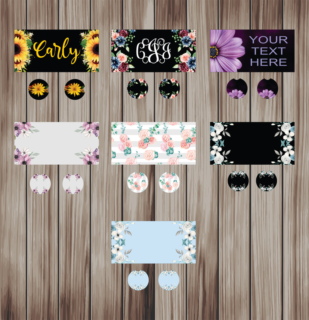 Floral Print License Plates and Coasters