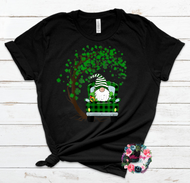 Green plaid truck with gnome