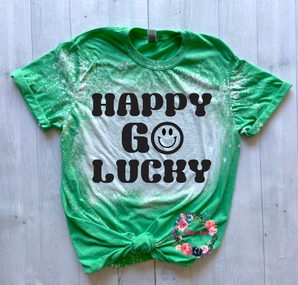 Happy Go Lucky - Bleached Tee