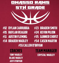 Load image into Gallery viewer, OWASSO RAMS 5TH GRADE - TEAM ORDER
