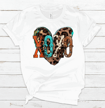 Load image into Gallery viewer, XOXO Leopard Heart Tee
