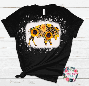 Sunflower Buffalo Print Tee - BLEACHED