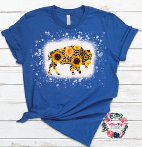 Sunflower Buffalo Print Tee - BLEACHED
