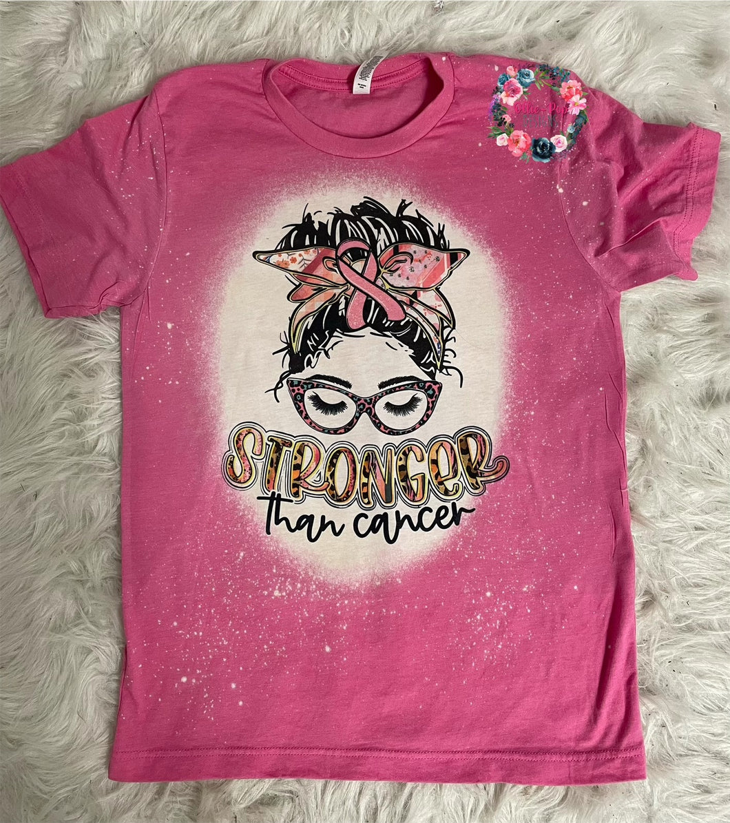 Stronger Than Cancer - Bleached Tee