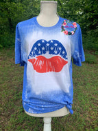 4th of July Lips Tee - BLEACHED