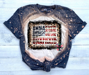 Unmasked, Unvaccinated, Unmuzzled, & Unafraid Cheetah Tee - BLEACHED